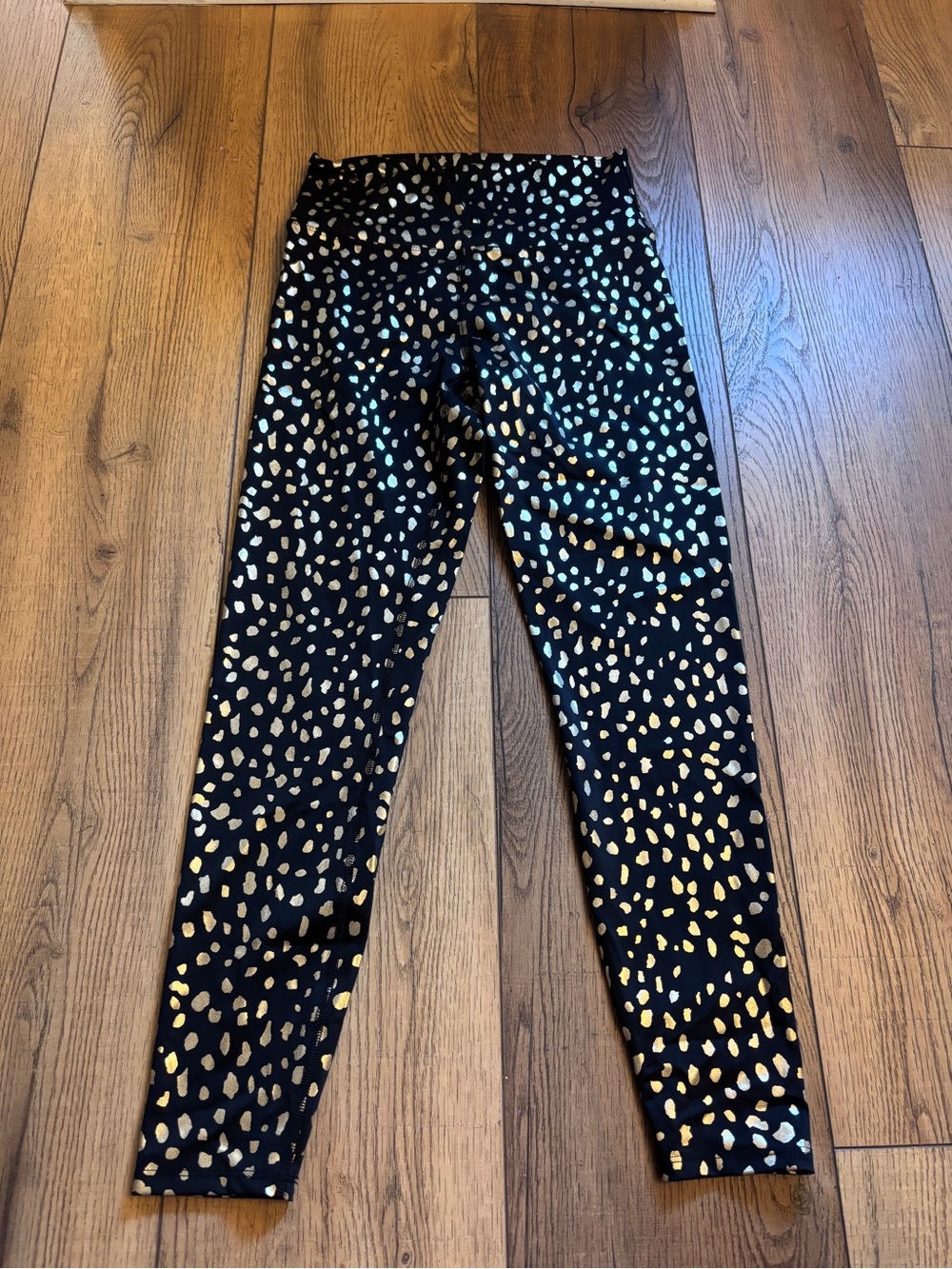 Beach Riot Black Leggings with Metallic Gold Spot Pattern
